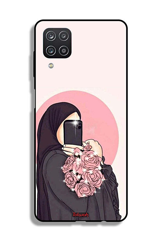 غطاء حماية لهاتف Samsung Galaxy M12، فن التقاط صور سيلفي أثناء حمل الزهور