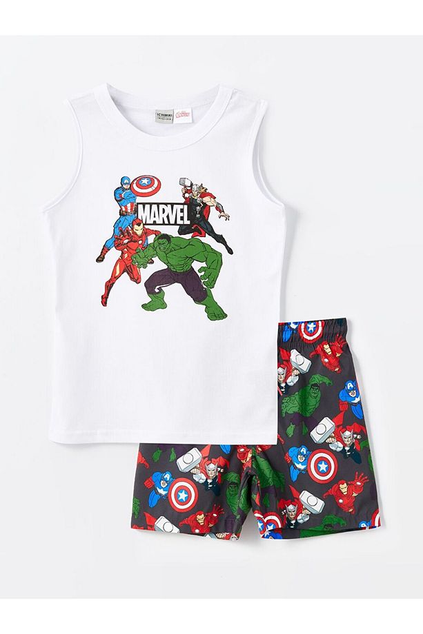 LCW Kids Bisiklet Yaka Hulk Baskılı Erkek Çocuk Atlet ve Deniz Şortu - 1
