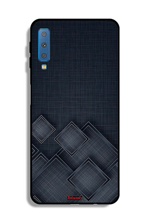 Samsung Galaxy A7 (2018) Protective Case Cover Squares Pattern On Cloth
