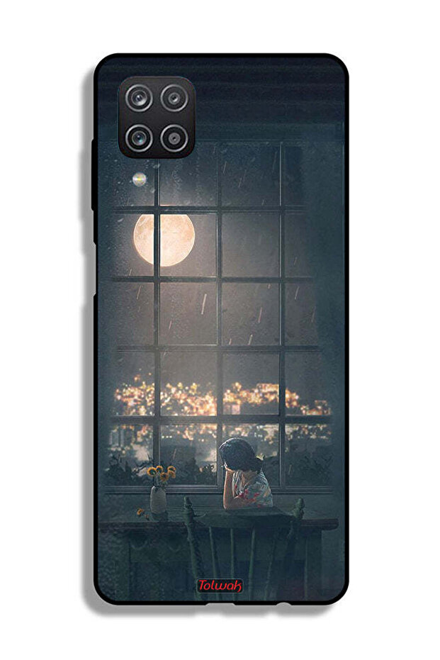 Samsung Galaxy M12 Protective Case Cover Looking At Moon Art