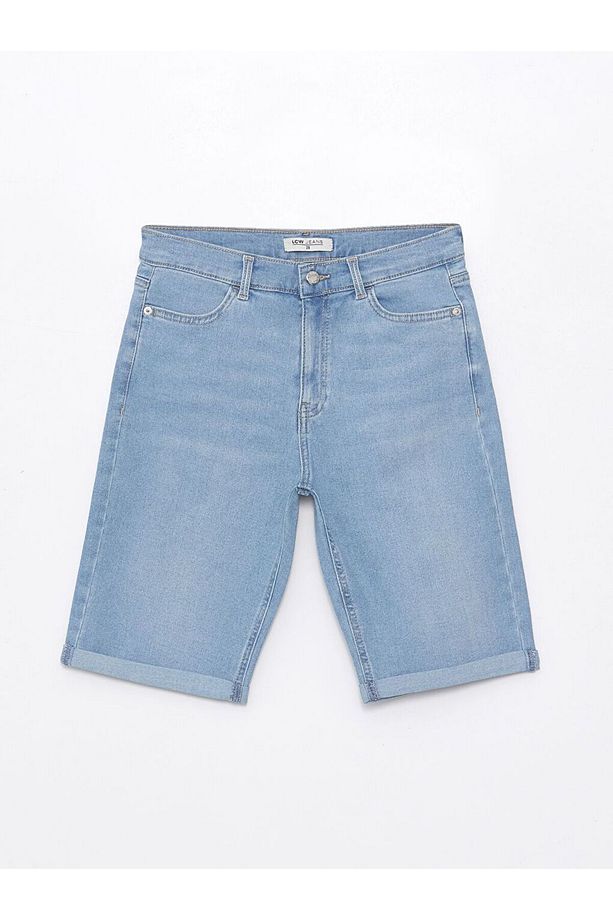Indigo Bermuda Fit Kadın Jean Şort - 5