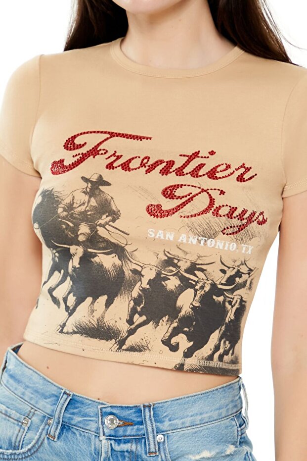 Baskılı Baby Tee Tişört - 5