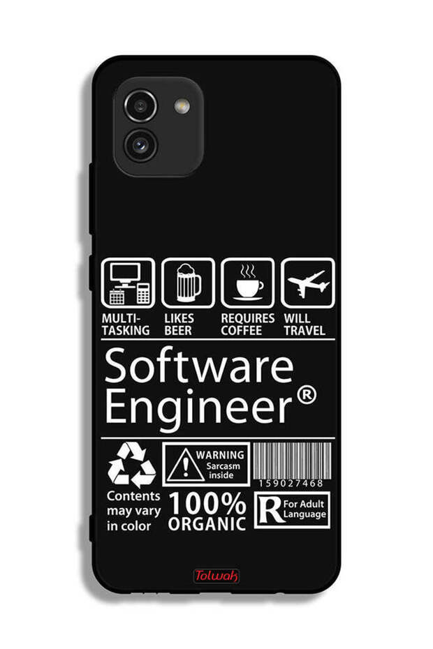 غطاء حماية لهاتف Samsung Galaxy A03، ملصق مهندس برمجيات