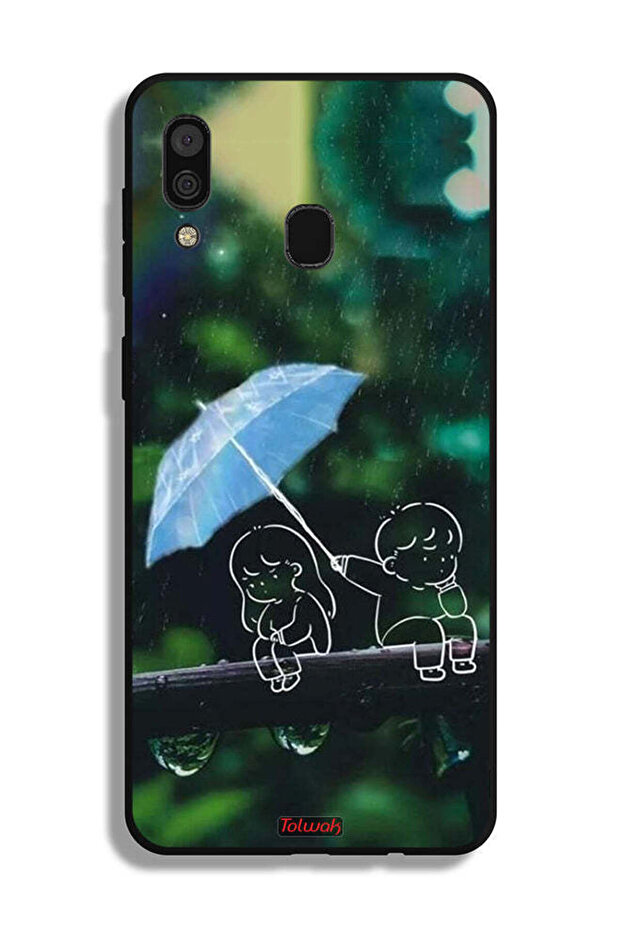 Samsung Galaxy A20 Protective Case Cover Couple Abstract Art