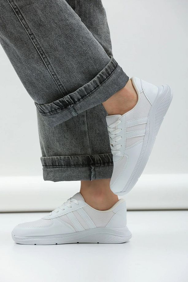 UNISEX MODEL FİLELİ RAHAT TABAN GÜNLÜK SPOR AYAKKABI SNEAKER - 4