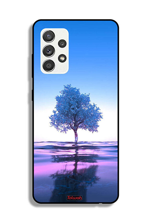 Samsung Galaxy M32 5G Protective Case Cover Tree Neon Body Of Water Reflection Digital Art