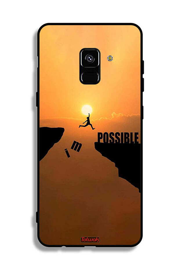 غطاء حماية لهاتف Samsung Galaxy A8 Plus (2018) مطبوع عليه عبارة "أنا ممكن"