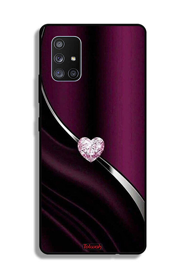 غطاء حماية لهاتف سامسونج جالاكسي A71 5G بتصميم قلب ماسي