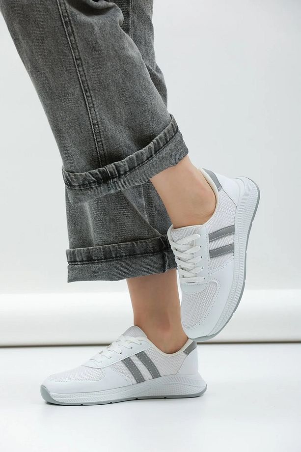 UNISEX MODEL FİLELİ RAHAT TABAN GÜNLÜK SPOR AYAKKABI SNEAKER - 4