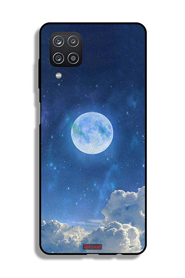 Samsung Galaxy A12 Protective Case Cover Moon Clouds