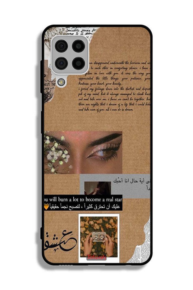 Samsung Galaxy A22 4G Protective Case Cover Arabic Quote You Will Burn A Lot To Become A Real Star