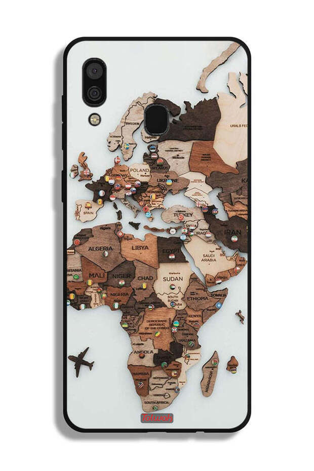Samsung Galaxy A30 Protective Case Cover World Map Art
