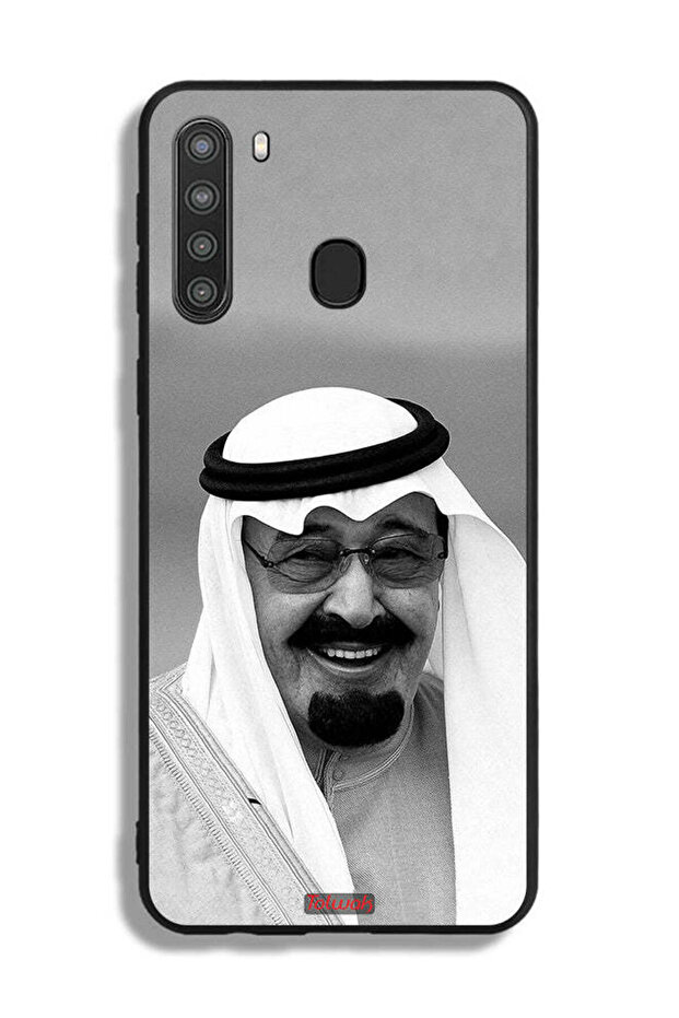 غطاء حماية لهاتف سامسونج جالكسي A21 صورة الملك عبد الله مبتسمًا