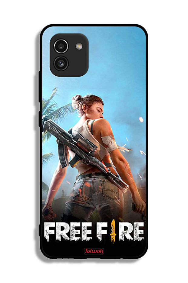 غطاء حماية لهاتف Samsung Galaxy A03 بتصميم فري فاير