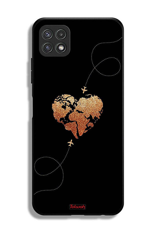 Samsung Galaxy A22 5G Protective Case Cover Airplanes Touching Heart