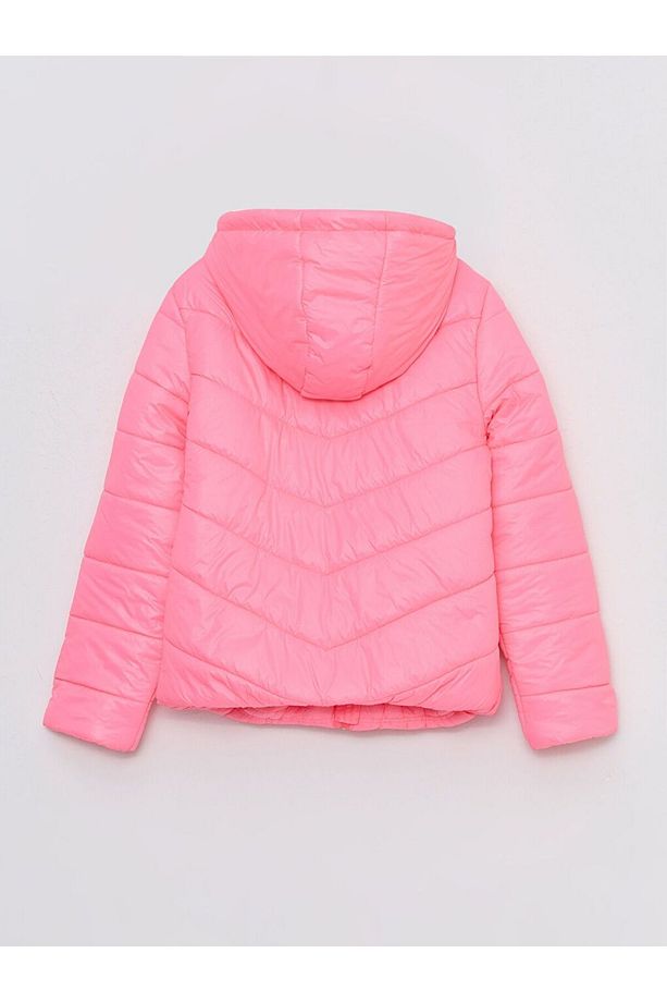 Pembe Kapüşonlu Basic Kız Çocuk Şişme Mont - 2