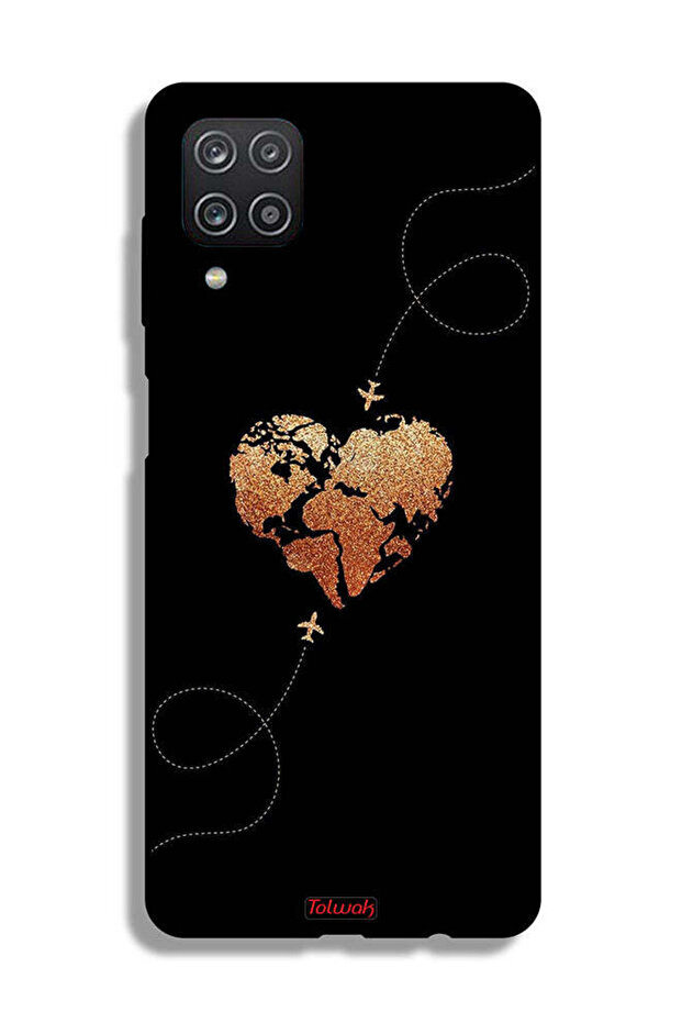 Samsung Galaxy M12 Protective Case Cover Airplanes Touching Heart