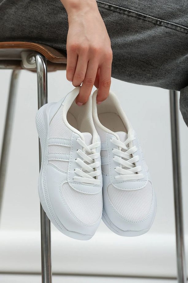 UNISEX MODEL FİLELİ RAHAT TABAN GÜNLÜK SPOR AYAKKABI SNEAKER - 2