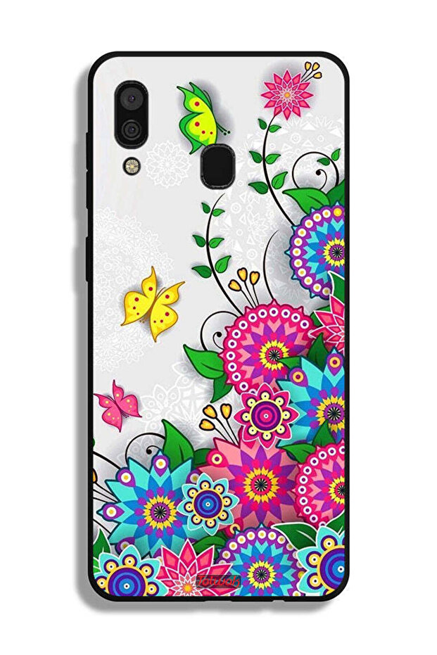Samsung Galaxy A20 Protective Case Cover Mandala Flowers