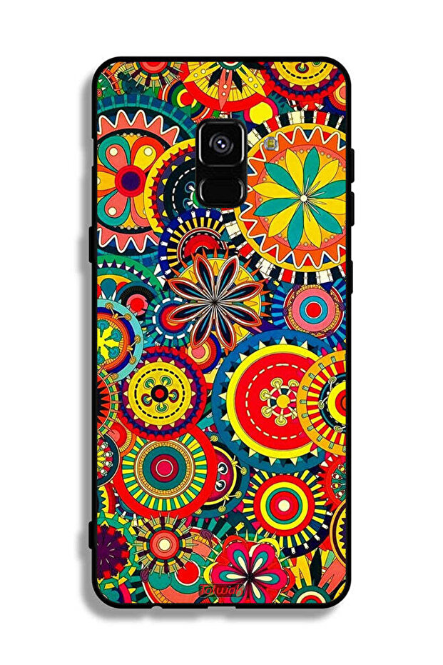 غطاء حماية لهاتف Samsung Galaxy A8 Plus (2018) بنمط ماندالا ملون