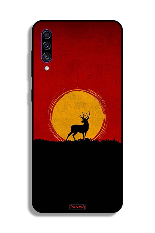غطاء حماية لهاتف Samsung Galaxy A50s بتصميم غزال وقمر