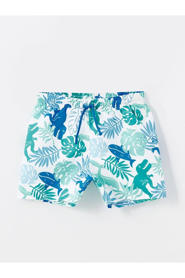 Lcw Kids Printed Baby Boy Swim Shorts with Elastic Waist