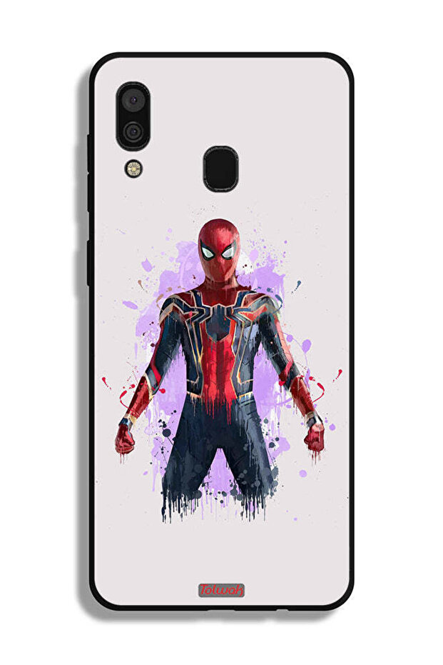 غطاء حماية لهاتف Samsung Galaxy A30 بتصميم العنكبوت الحديدي