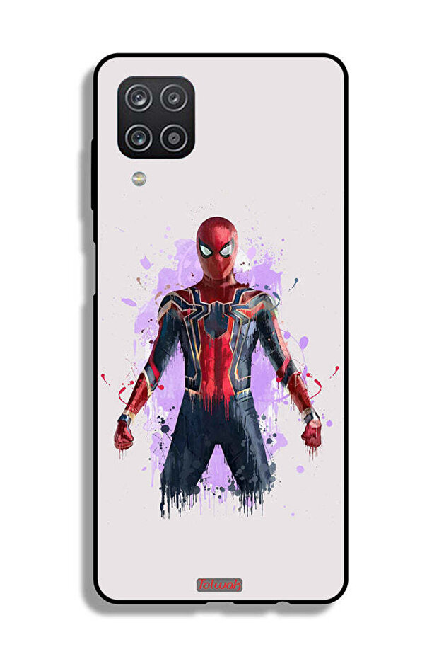 غطاء حماية لهاتف Samsung Galaxy A12 بتصميم العنكبوت الحديدي
