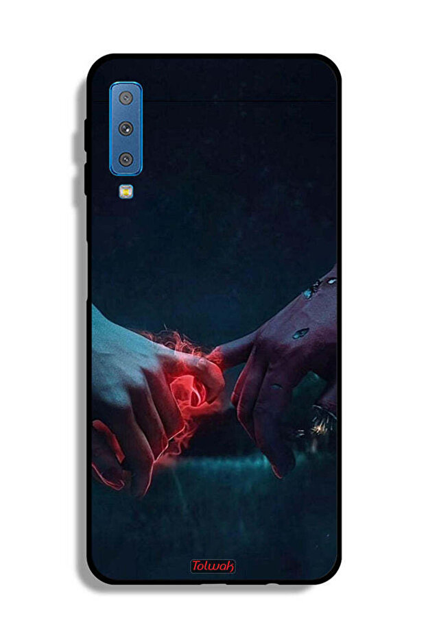 غطاء حماية لهاتف Samsung Galaxy A7 (2018) مطبوع عليه "أيد محترقة"