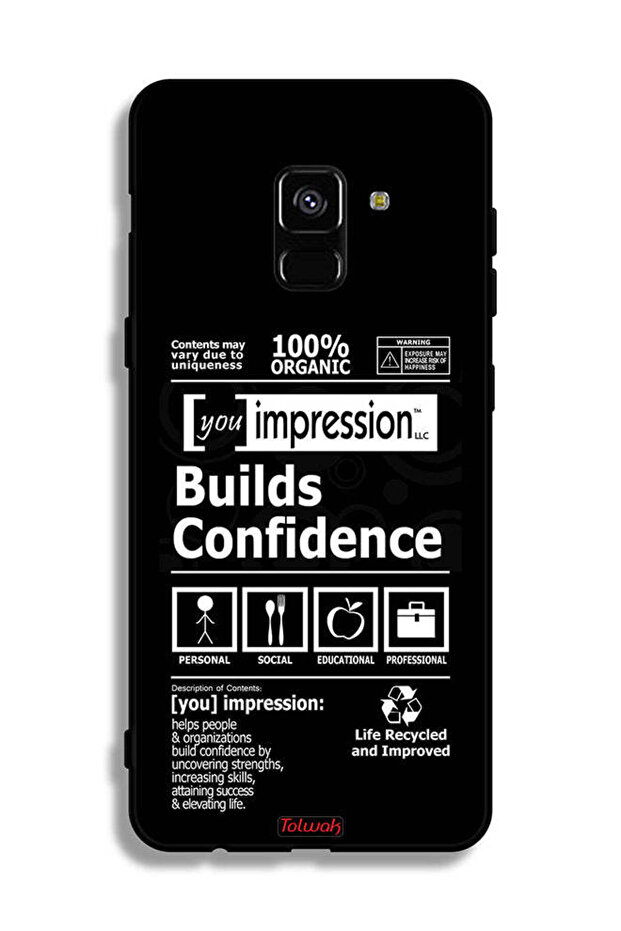 غطاء حماية لهاتف Samsung Galaxy A8 Plus (2018) ملصق يعزز الثقة