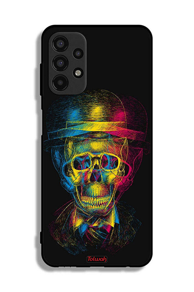 Samsung Galaxy A13 4G Protective Case Cover Skull Colorful Hat Fantasy Art