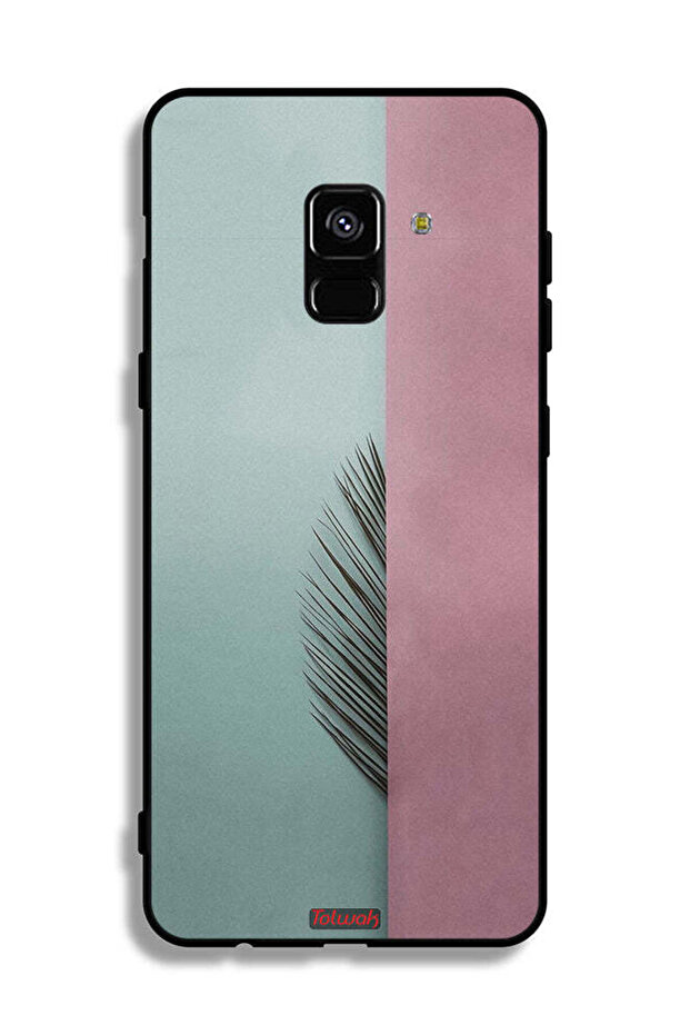 غطاء حماية لهاتف Samsung Galaxy A8 Plus (2018) بتصميم نصف أوراق