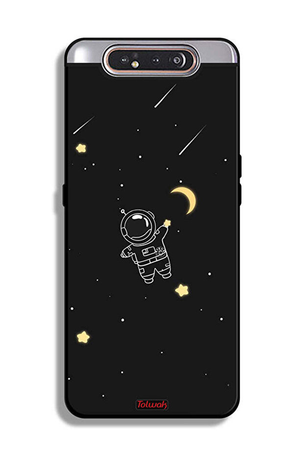 غطاء حماية لهاتف Samsung Galaxy A80 بتصميم مشبك فني لرائد فضاء