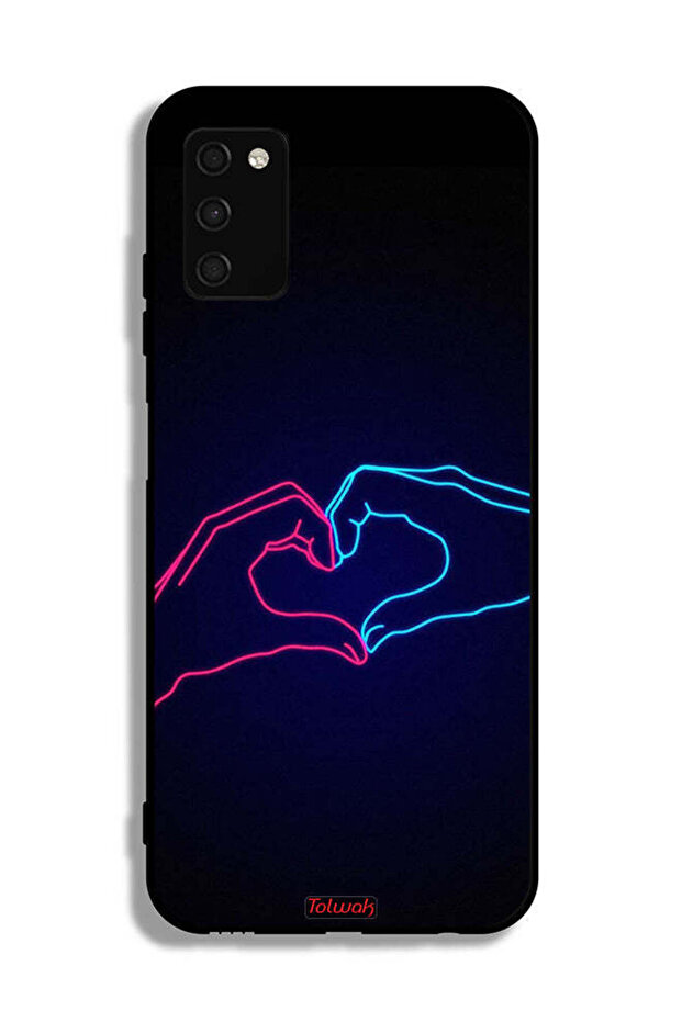 Samsung Galaxy A03s Protective Case Cover Touching Hand Making Heart