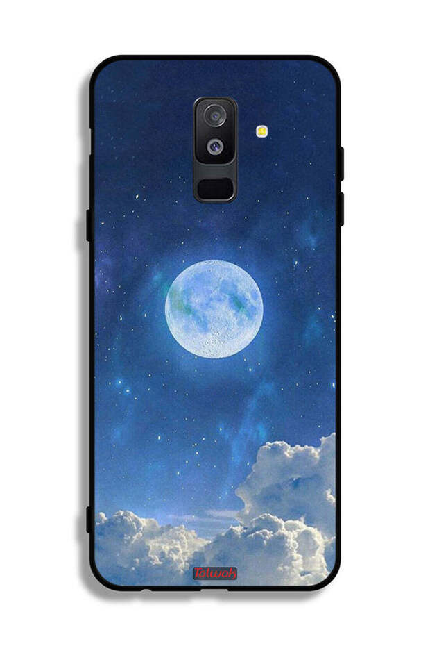 غطاء حماية لهاتف Samsung Galaxy A6 Plus (2018) بتصميم غيوم القمر