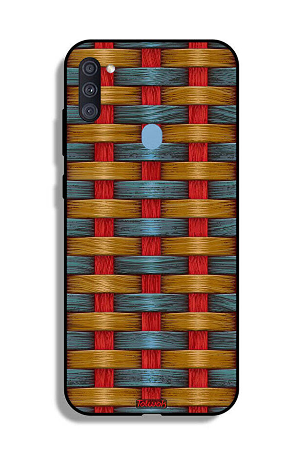 Samsung Galaxy A11 Protective Case Cover Strips Art Pattern