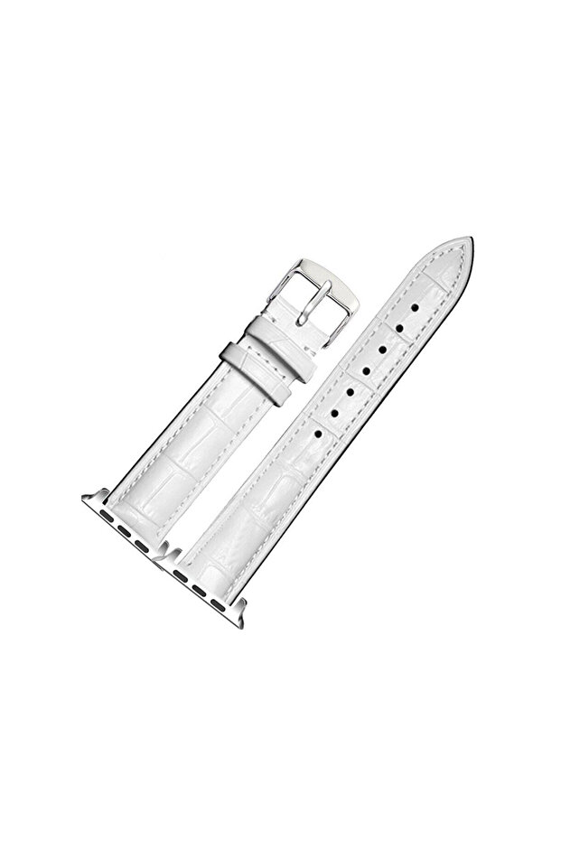 Apple Watch 49mm 46mm 45mm 44mm 42mm | Leather Band | White
