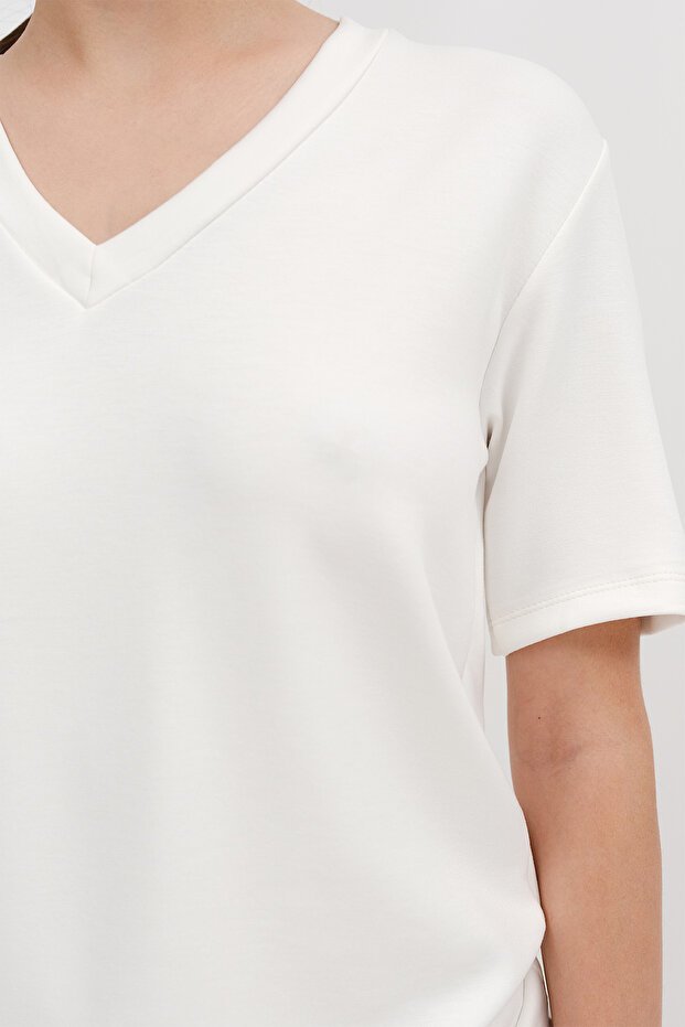 V Yaka Basic T-shirt P4380 - 3