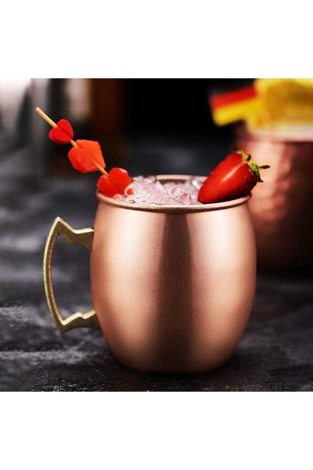 Moscow Mule Kupa Bakır Gövde, Altın Kulp - 3