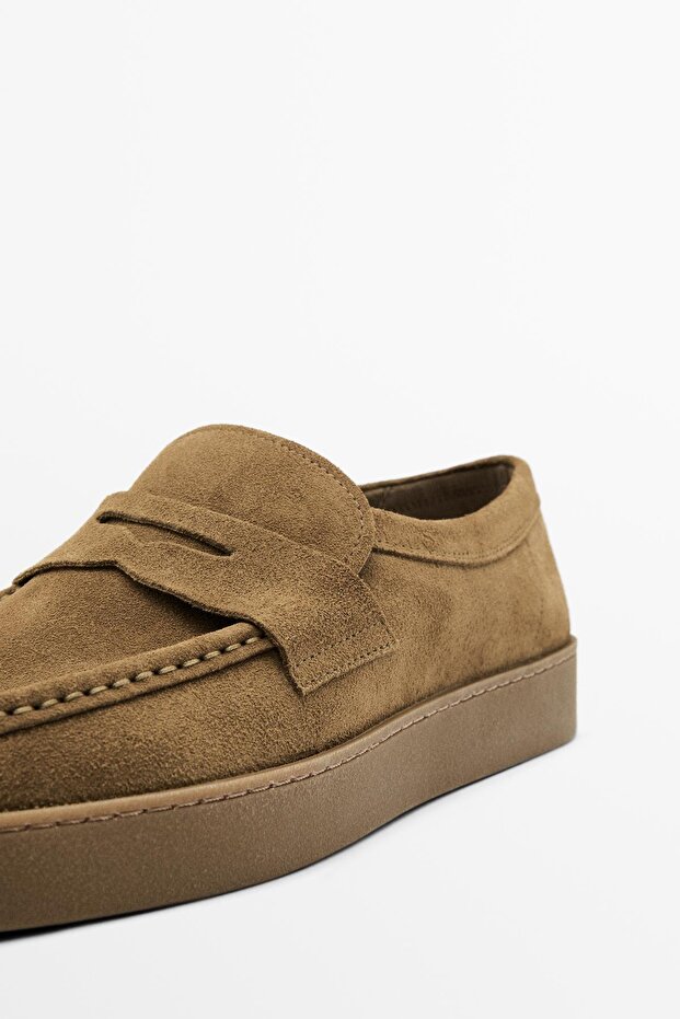 Bantlı kalın süet makosen - 5