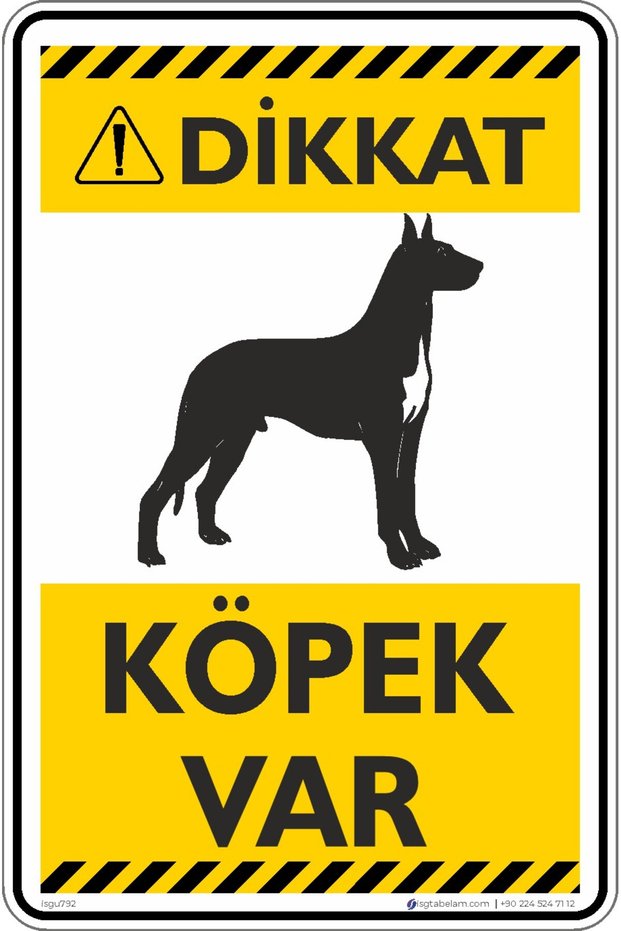25X35Cm/Phosphorescent Composite/Attention There Is a Dog!