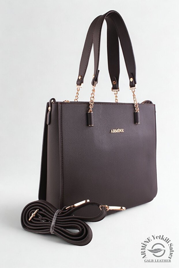 Original Armine Premium Quality Women's Shoulder and Hand Bag Suitable for Daily Use 362 Brown