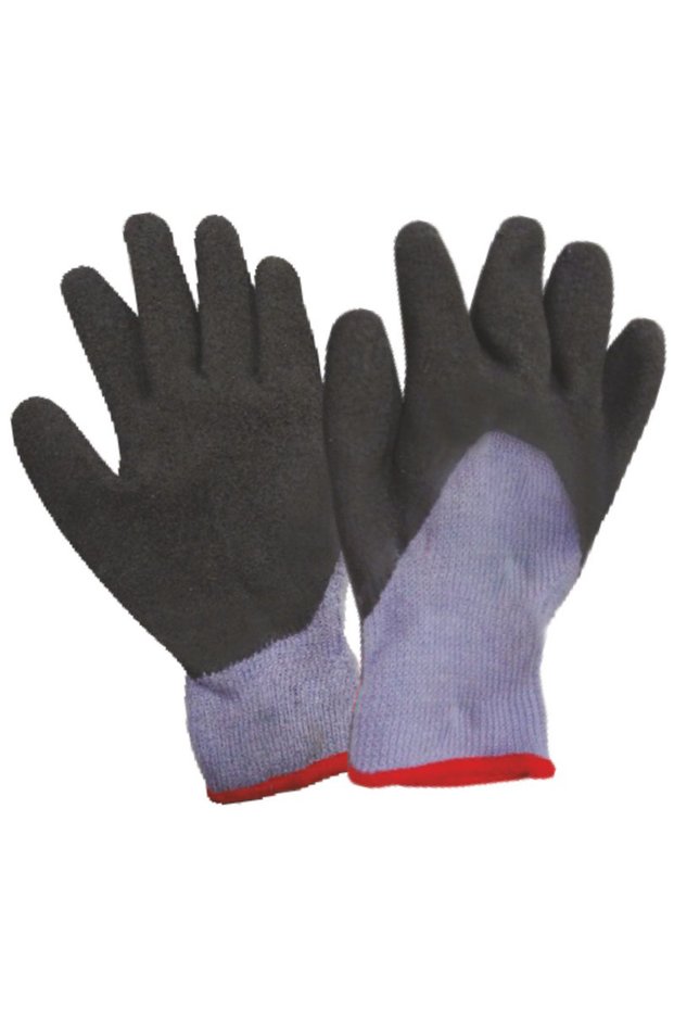 Gray knitted rubber gloves, size XL