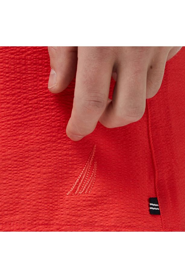 Erkek Kırmızı Regular Fit Deniz Şortu - 5