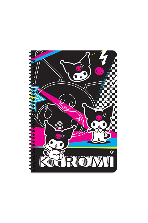 Keskin Color Kuromi Checkered Notebook | 16.5 X 22.5 cm | Spiral – 80 Sheets