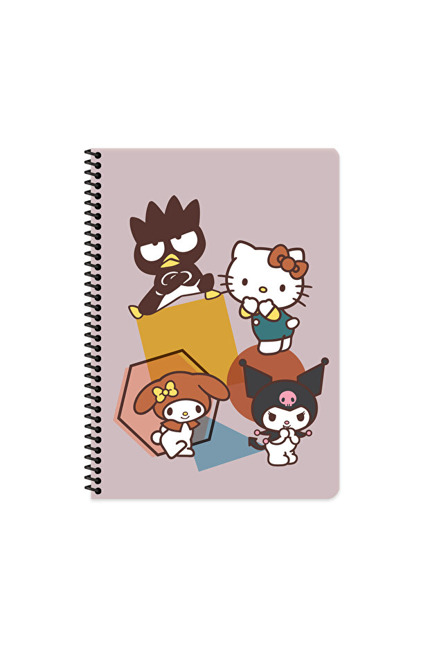 Keskin Color Hello Kitty and Friends Striped Notebook | 16.5 X 22.5 cm | Spiral – 80 Sheets