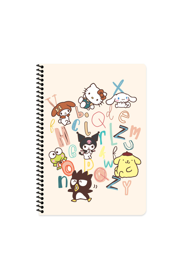 Keskin Color Hello Kitty and Friends Striped Notebook | 16.5 X 22.5 cm | Spiral – 80 Sheets