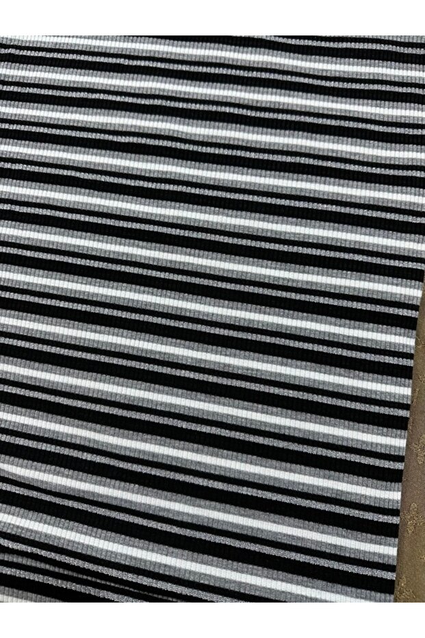 Reported Camisole Combed Cotton Black White Striped Glitter