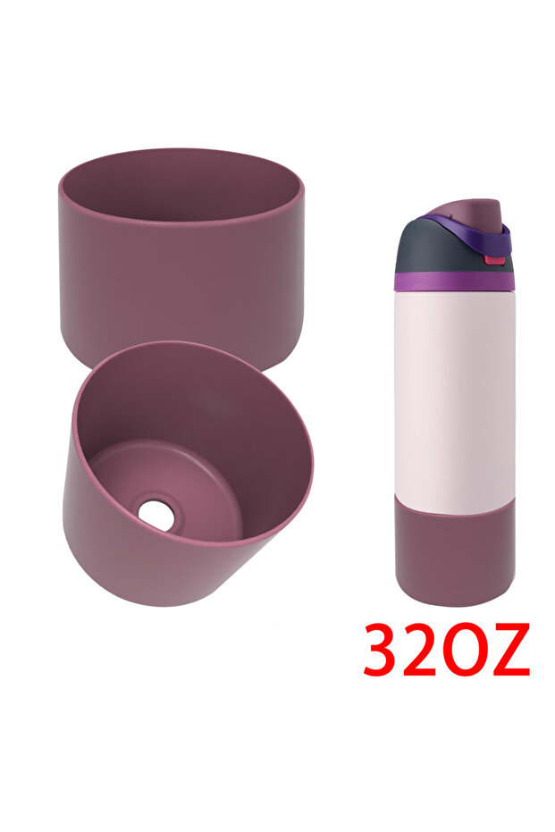 xinzi-32oz For Owala New Coaster 24oz 32oz 40oz Deep Rose Anti-Slip Protective Sleeve Bottom Bumper