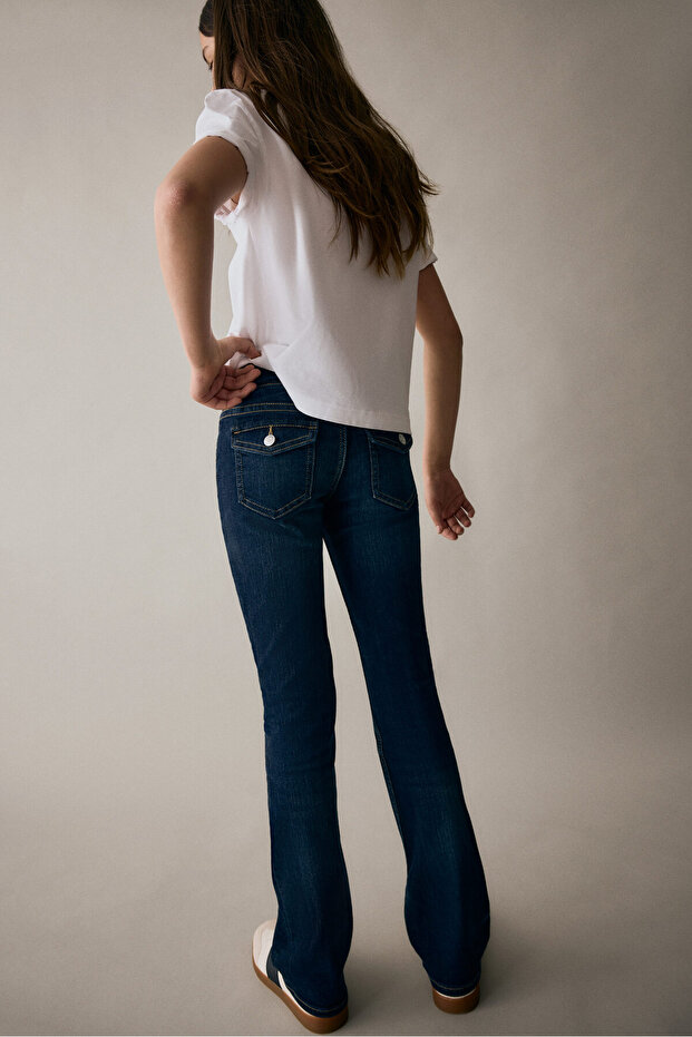 Bootcut Leg Low Jeans - 3